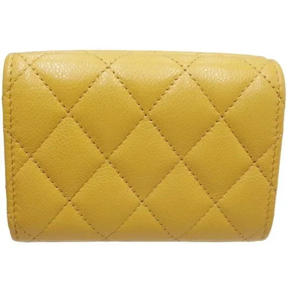 CHANEL Authentic Yellow Caviar Leather Wallet - Picture 3 of 10